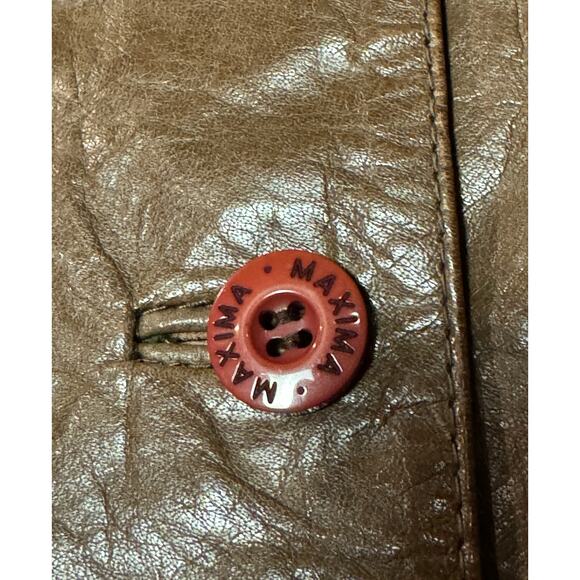 Vintage Brown Wilsons Leather 100% Leather Women's Fitted Maxima 1990s Y2K 1970s - Picture 10 of 16